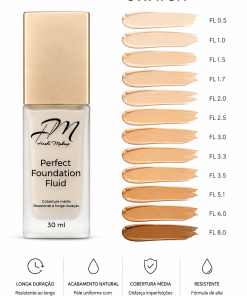 KIT 3 UNIDADES - Base Perfect Foundation Fluid FL8.0 30ml - Hoshi Makeup